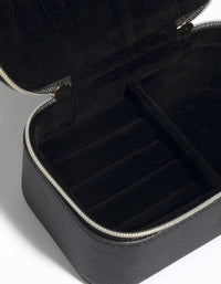 Black PU Leather Rectangular Jewellery Box - link has visual effect only