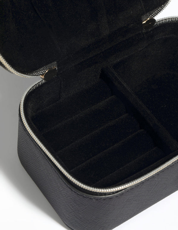 Black PU Leather Rectangular Jewellery Box