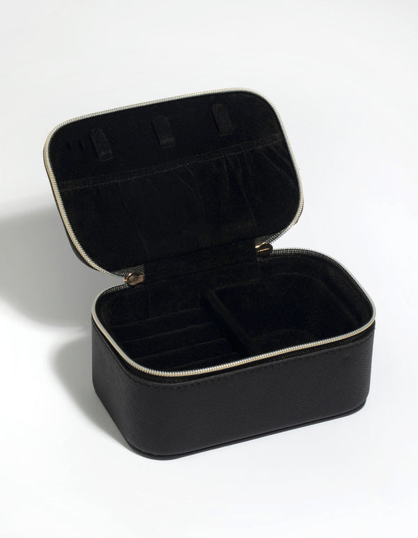 Black PU Leather Rectangular Jewellery Box