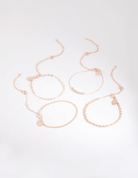 Set van roségouden kralenarmband en enkelbandje - link has visual effect only