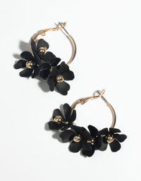 黑色花朵耳环 - link has visual effect only