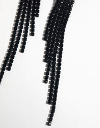 Matte Black Twisted Drop Earrings - link has visual effect only