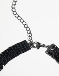 Black Diamante Choker Necklace Set - link has visual effect only