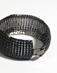 Matte Black Diamante Statement Bracelet - link has visual effect only
