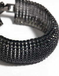 Matte Black Diamante Statement Bracelet - link has visual effect only