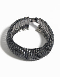 Matte Black Diamante Statement Bracelet - link has visual effect only