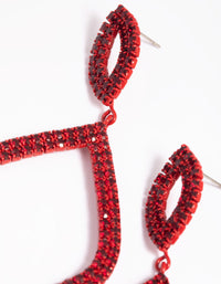 Matte Red Diamante Drop Earrings - link has visual effect only