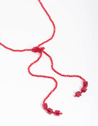 Red Beaded Knot Necklace - link has visual effect only