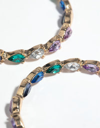 Gold Pear Stone Hoop Earrings - link has visual effect only