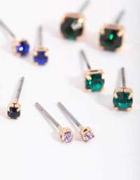 Gold Diamante Stud Earring Pack - link has visual effect only