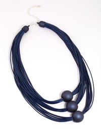 Matte Blue Sphere and Cord Necklace - link has visual effect only