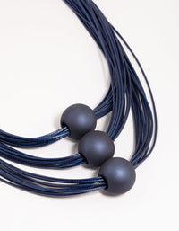 Matte Blue Sphere and Cord Necklace - link has visual effect only