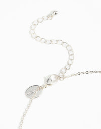 Silver Cubic Zirconia Heart Necklace and Earrings Set - link has visual effect only