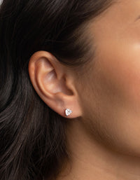 Silver Cubic Zirconia Heart Necklace and Earrings Set - link has visual effect only
