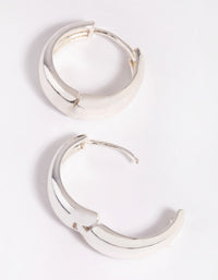 Silver Tube Huggie Hoop Earrings - link has visual effect only
