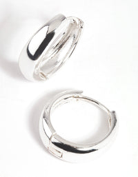Silver Tube Huggie Hoop Earrings - link has visual effect only