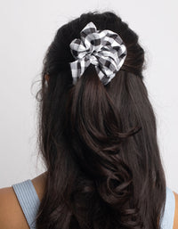 Zwart-wit geruite scrunchie - link has visual effect only