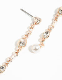 Rose Gold Diamante Chain Drop Earrings - link has visual effect only