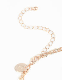 Roségouden gelaagde ketting met bedel - link has visual effect only