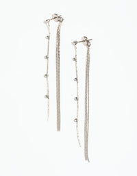 Rhodium Floating Diamante Chain Drop Earrings - link has visual effect only