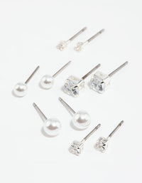 Silver Diamante Stud Earring Pack - link has visual effect only