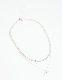 Silver Toggle Layered Necklace - link has visual effect only