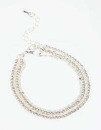 Silver Diamante Layered Bracelet - link has visual effect only