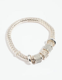 Silver Charm Stretch Bracelet - link has visual effect only