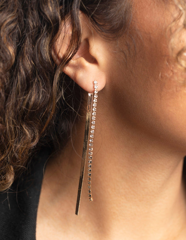 Gold Snake Chain Hoop Earrings