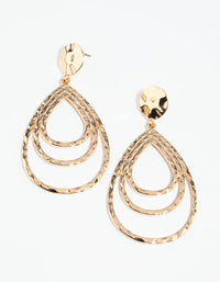Gold Molten Teardrop Earrings - link has visual effect only