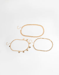 Gold Heart Layered Necklace - link has visual effect only