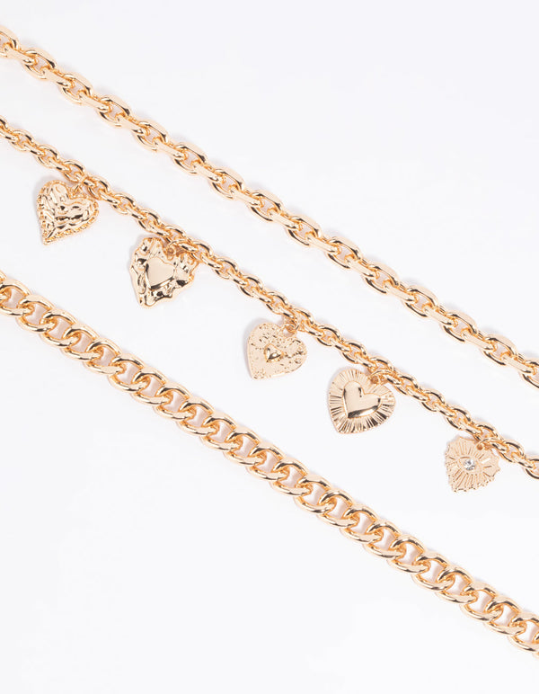 Gold Heart Layered Necklace