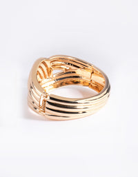 Gold Cross Over Bangle Bracelet - link has visual effect only