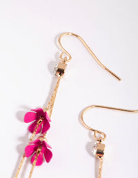 Fuchsia Flower Drop Earrings - link has visual effect only