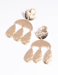 Gold Hammered Curve Drop Earrings - link has visual effect only
