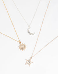 Mixed Metal Diamante Sky Necklace Pack - link has visual effect only