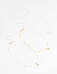 Mixed Metal Diamante Sky Necklace Pack - link has visual effect only