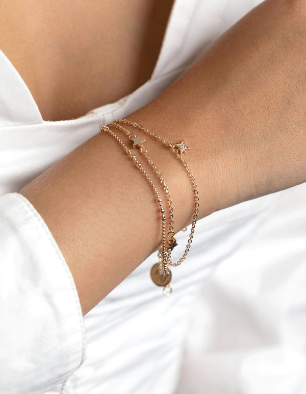 Gold Star Bracelet and Anklet Pack