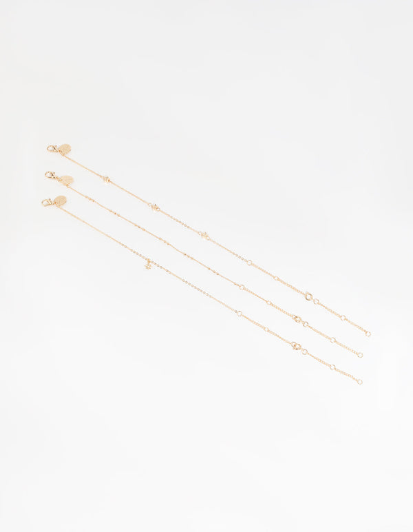 Gold Star Bracelet and Anklet Pack