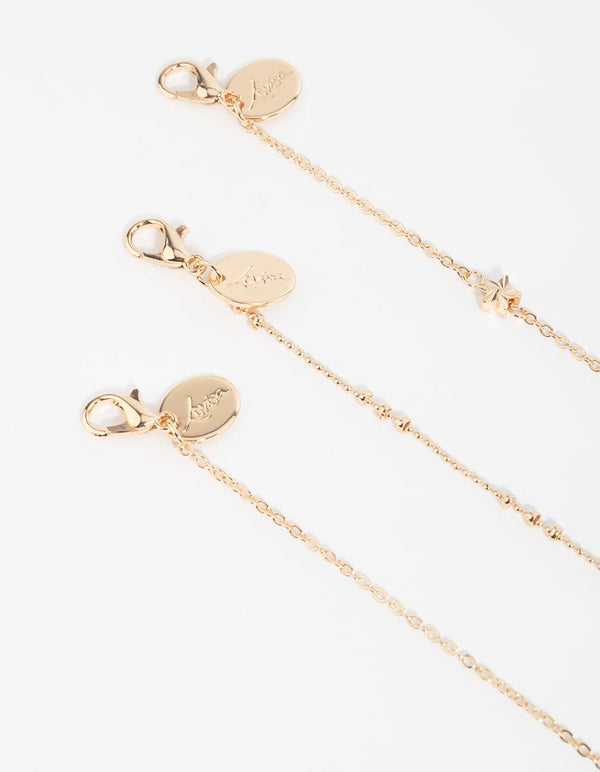 Gold Star Bracelet and Anklet Pack