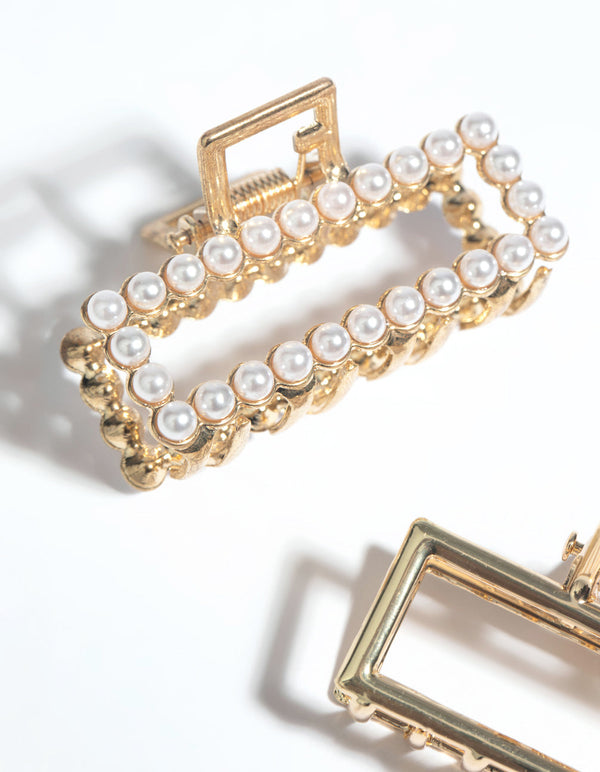 Mini Pearl Rectangular Claw Set
