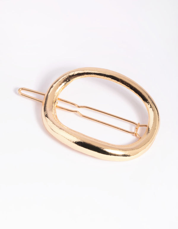 金色椭圆形夹子