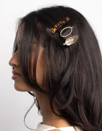 Gold and Tortoiseshell Clips - link has visual effect only