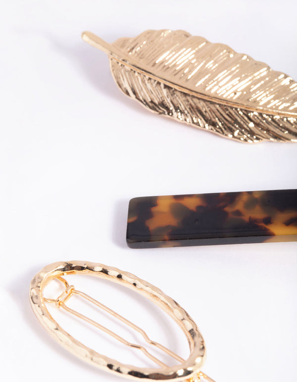 Gold and Tortoiseshell Clips