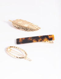 Gold and Tortoiseshell Clips - link has visual effect only