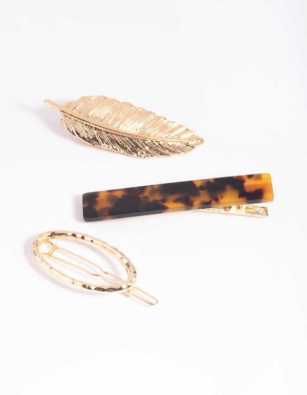 Gold and Tortoiseshell Clips