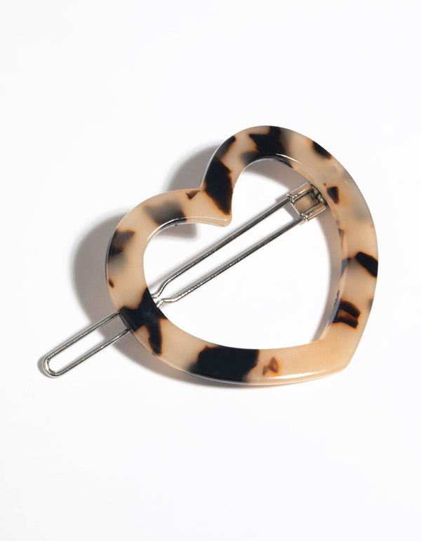 Tortoiseshell Heart Clip