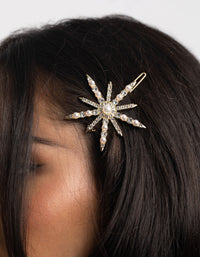 Gold Pearl and Diamante Star Clip - link has visual effect only