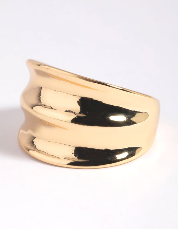 Gold Concave Fashion Ring