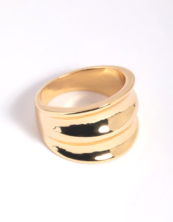 Gold Concave Fashion Ring
